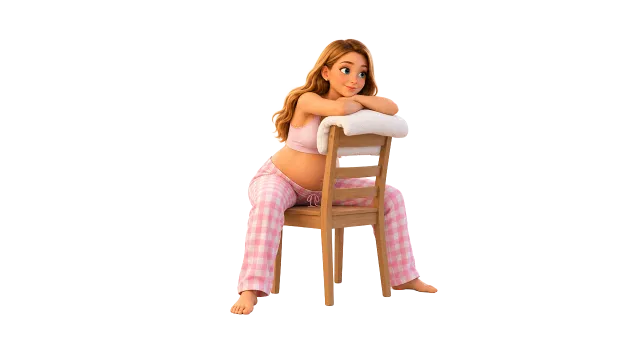 Sitting backwards on a chair