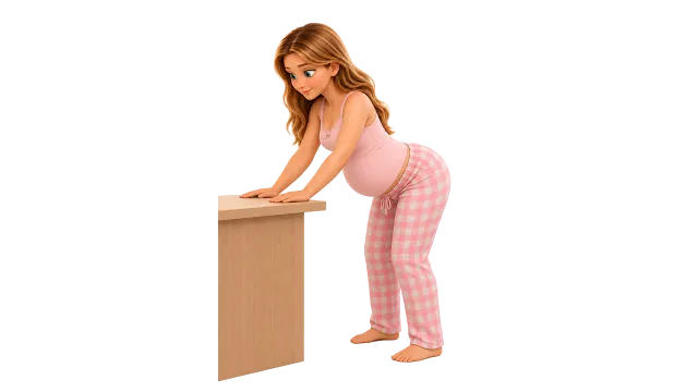 Leaning forward